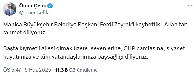 Siyasilerden Ferdi Zeyrek için taziye mesajları - Resim: 7