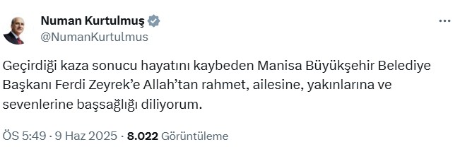 Siyasilerden Ferdi Zeyrek için taziye mesajları - Resim: 4
