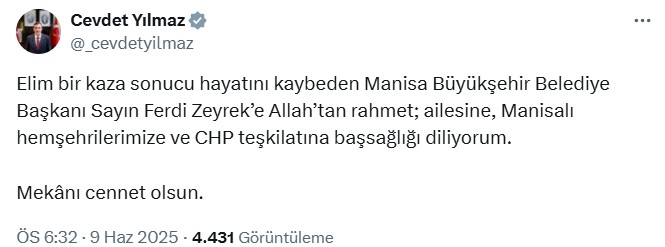 Siyasilerden Ferdi Zeyrek için taziye mesajları - Resim: 15