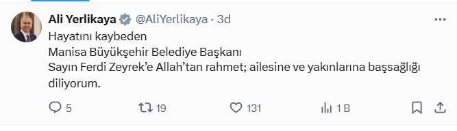 Siyasilerden Ferdi Zeyrek için taziye mesajları - Resim: 12