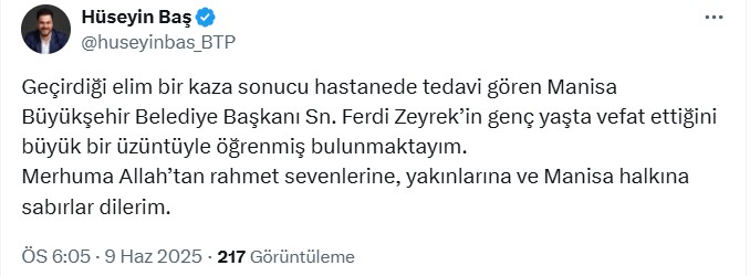Siyasilerden Ferdi Zeyrek için taziye mesajları - Resim: 8