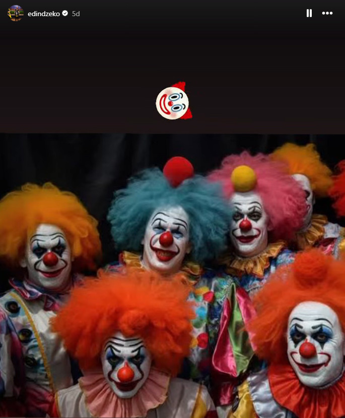 Galatasaray maçı sonrası Dzeko'dan 'palyaço' göndermesi - Resim : 1