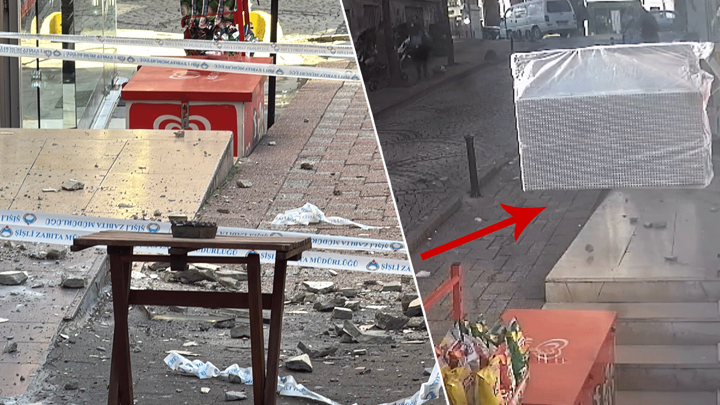 Beton parçalarından saniyelerle kurtuldu