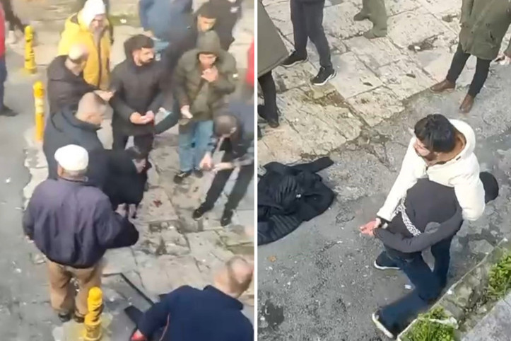 Kamerasız noktaları seçip polise sopayla saldırdı