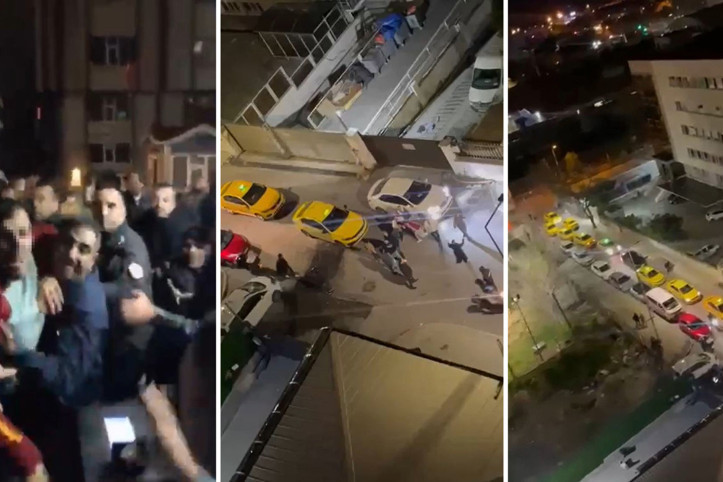 Onlarca taksici, ellerinde sopalarla öğrenci yurdunu bastı