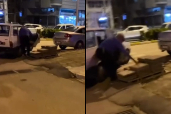 Belediye taş hırsızının peşinde