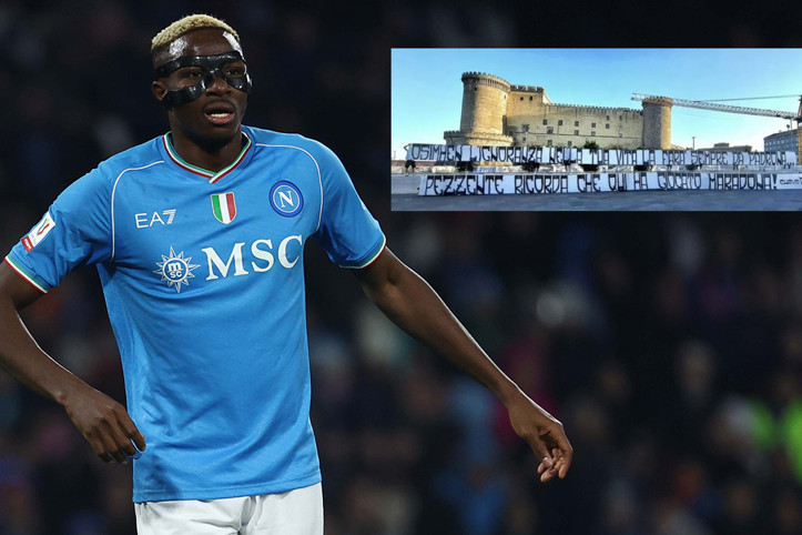 Victor Osimhen'i hedef alan pankart: 'Sefil'