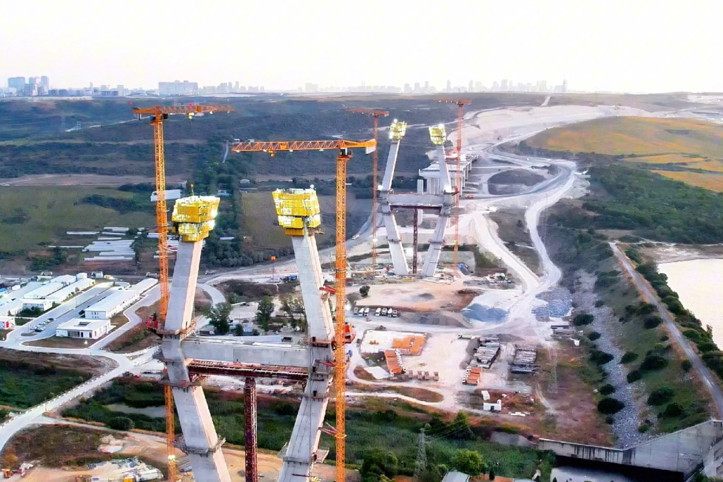 Kanal İstanbul'un köprüsü boy verdi: 110 metreye ulaştı