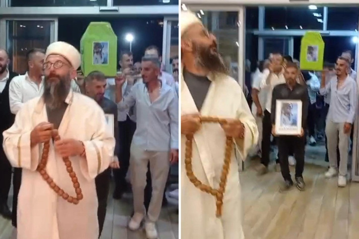 Düğün salonuna tabutla girdiler