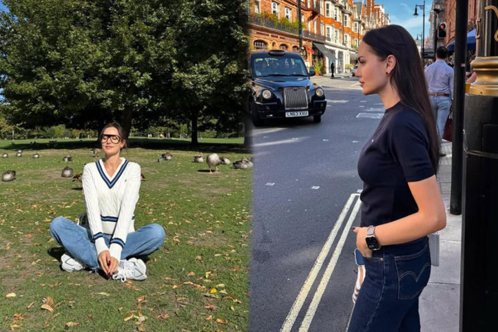 Fahriye Evcen Londra tatilinde adeta defile yaptı