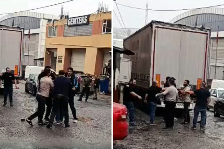 Depoda yük indirme kavgası: Tekme ve yumruklar havada uçuştu