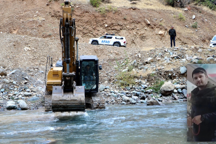 Avaşin Deresi'nde kaybolan İbrahim, ekskavatörle arandı