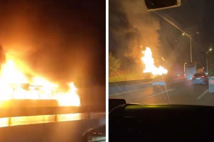 İETT otobüsü alev alev yandı