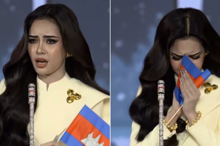 Elinde bayrakla gözyaşlarına boğuldu: Güzellik kraliçesinin zafer konuşması siyasi krize dönüştü