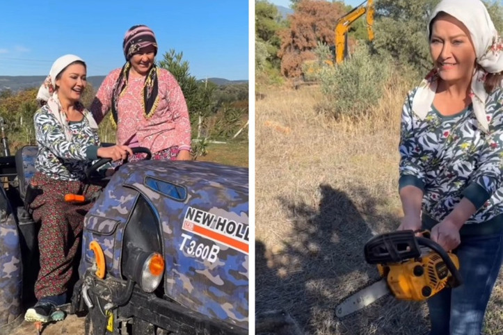 Nurgül Yeşilçay İstanbul'dan kaçmıştı: Köyde zeytin topladı, kepçe kullandı