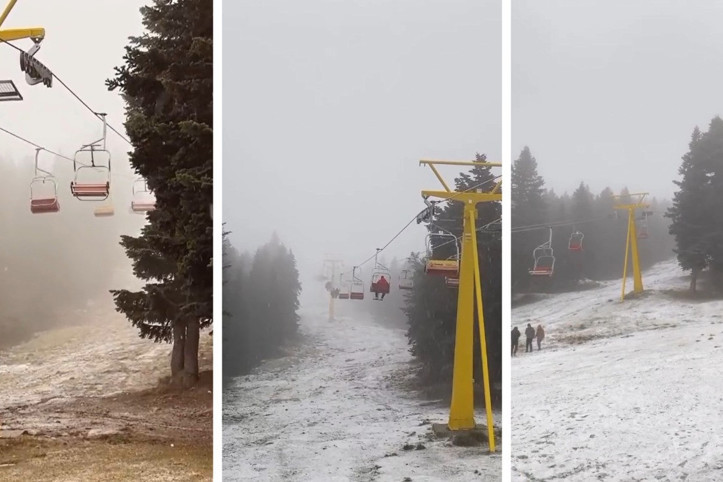 Uludağ'a kar yağdı