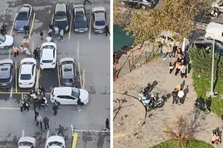 Anadolu Adliyesi bahçesinde tekmeli yumruklu kavga