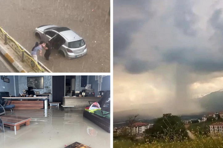 Birçok şehirde yağış, sel, dolu, hortum etkili oldu