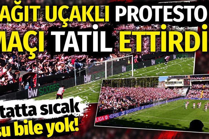 Kağıt uçaklı protesto maçı tatil ettirdi: Statta sıcak su bile yok