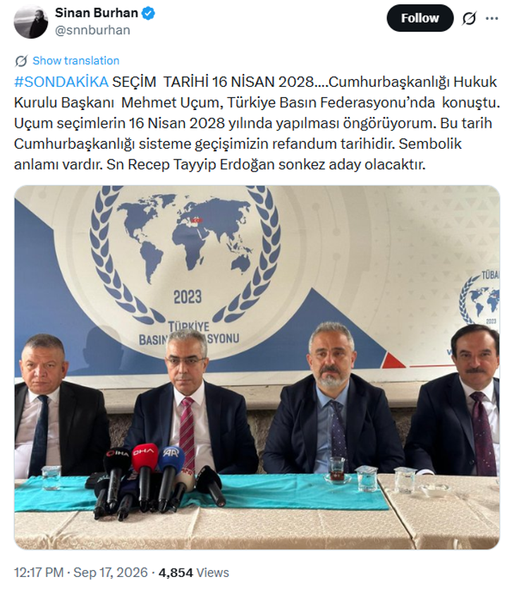 Erdoğan’ın danışmanı Mehmet Uçum "Erdoğan son kez aday olacak" dedi. Seçim tarihini de açıkladı - Resim : 3