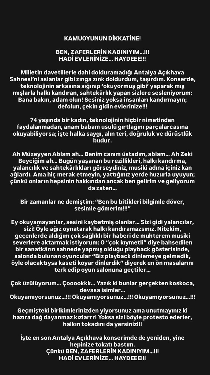 Bülent Ersoy’dan sert çıkış: “Hepinize tokadı bastım” - Resim : 1