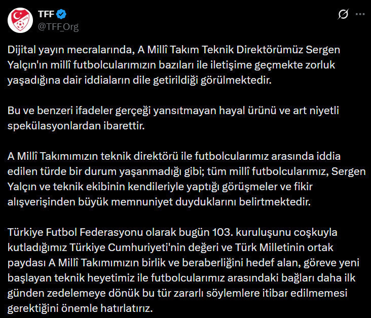 TFF Sergen Yalçın iddiasını yalanladı - Resim : 1