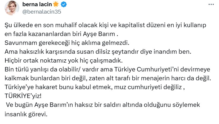 Ünlü isimlerden Ayşe Barım'ın gözaltına alınmasına tepki - Resim: 6