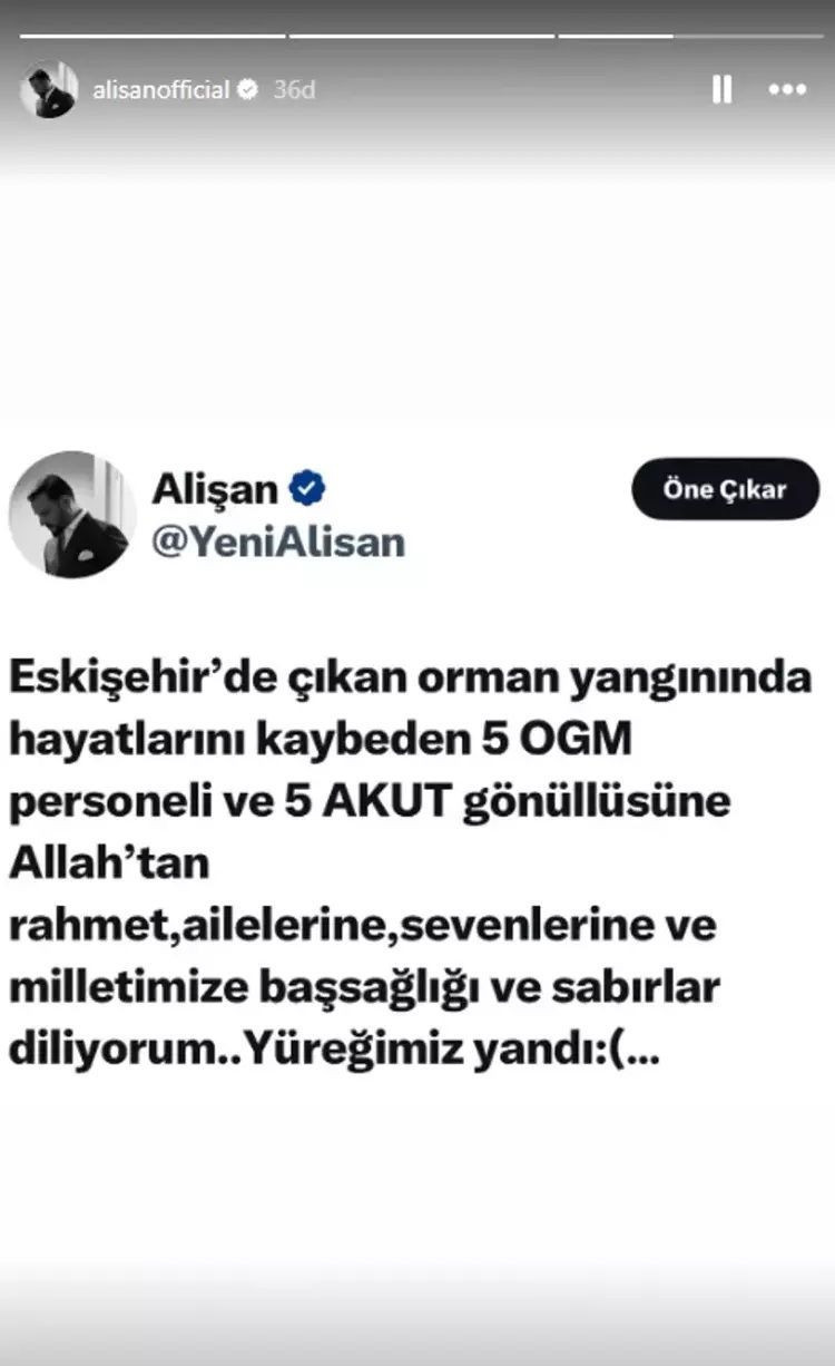 Eskişehir orman yangınında hayatını kaybedenler için ünlü isimlerden başsağlığı mesajları - Resim: 9