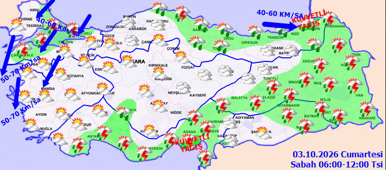 Hafta sonu planı yapanlar dikkat. Meteoroloji&rsquo;den sağanak ve fırtına alarmı - Resim : 2