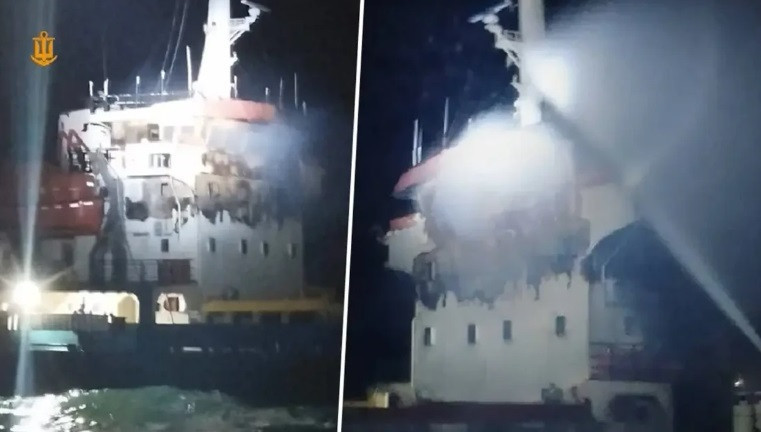 Karadeniz'de Türk gemisi vuruldu - Resim : 1