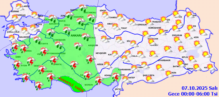 Sağanak etkisini artırdı: 16 ile sarı, 4 ile turuncu kodlu uyarı - Resim : 1