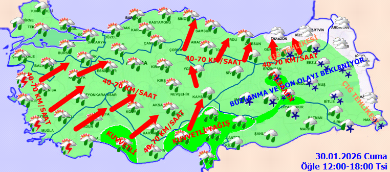 Meteoroloji onlarca şehri uyardı: Sağanak yağış, kuvvetli rüzgar... - Resim : 3