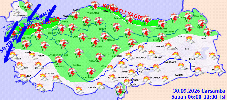 Haritayı sapsarı yaptı! İstanbul dahil 20 ili kuvvetli sağanak ve fırtına vuracak - Resim : 5
