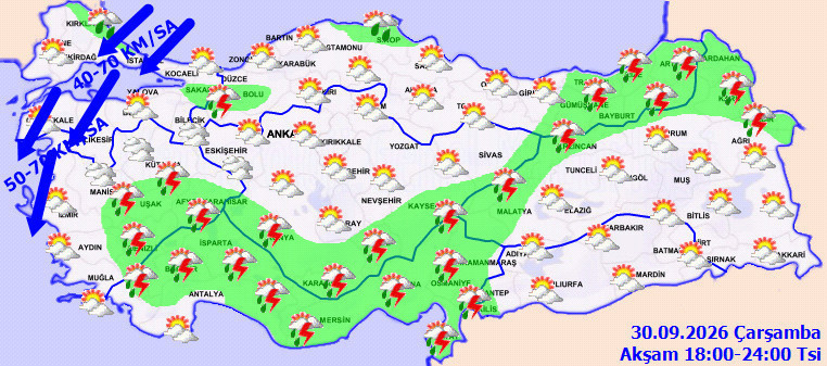 Haritayı sapsarı yaptı! İstanbul dahil 20 ili kuvvetli sağanak ve fırtına vuracak - Resim : 7