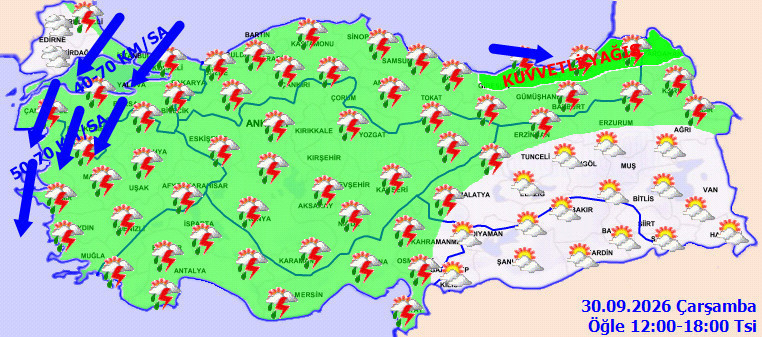 Haritayı sapsarı yaptı! İstanbul dahil 20 ili kuvvetli sağanak ve fırtına vuracak - Resim : 6
