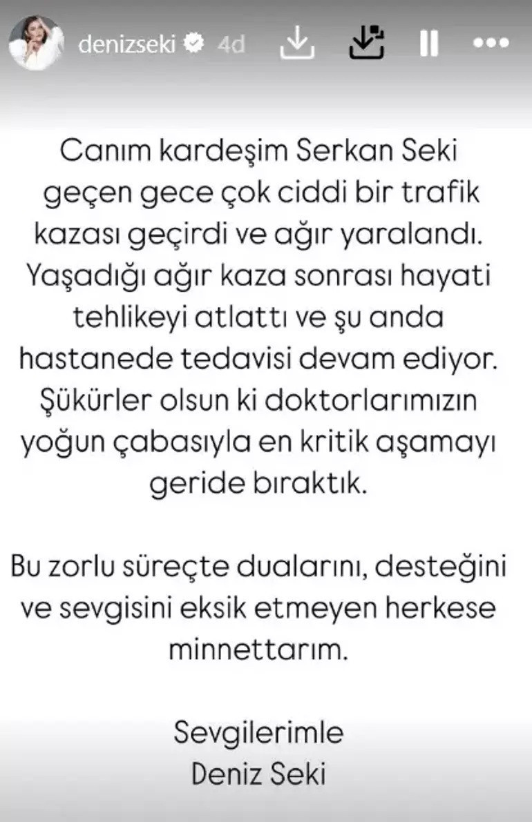Deniz Seki'nin kardeşi trafik kazası geçirdi - Resim : 1