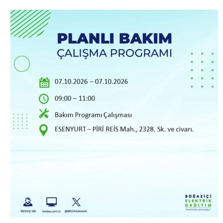 İstanbul’un 25 ilçesi bugün karanlığa gömülecek. İlçe ilçe saat saat duyuruldu - Resim: 30
