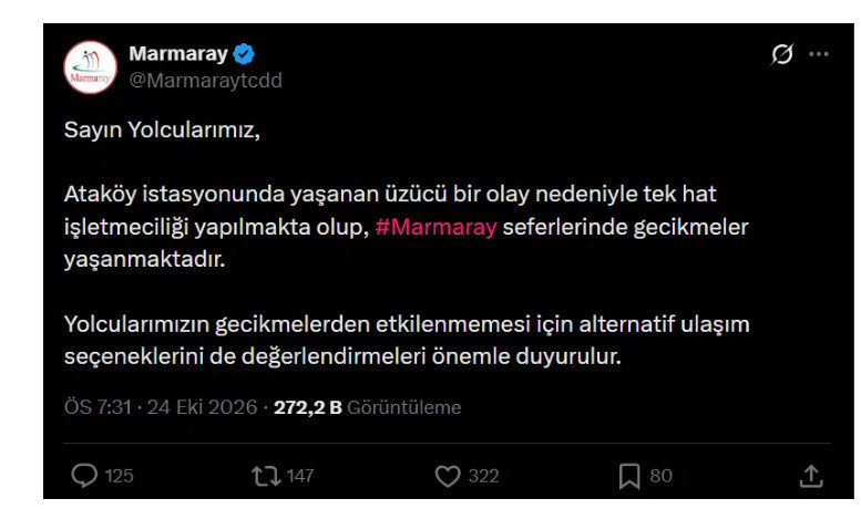 Marmaray'da aynı g&uuml;n iki acı olay: Florya Akvaryum ve Atak&ouml;y'de yaşandı - Resim : 2