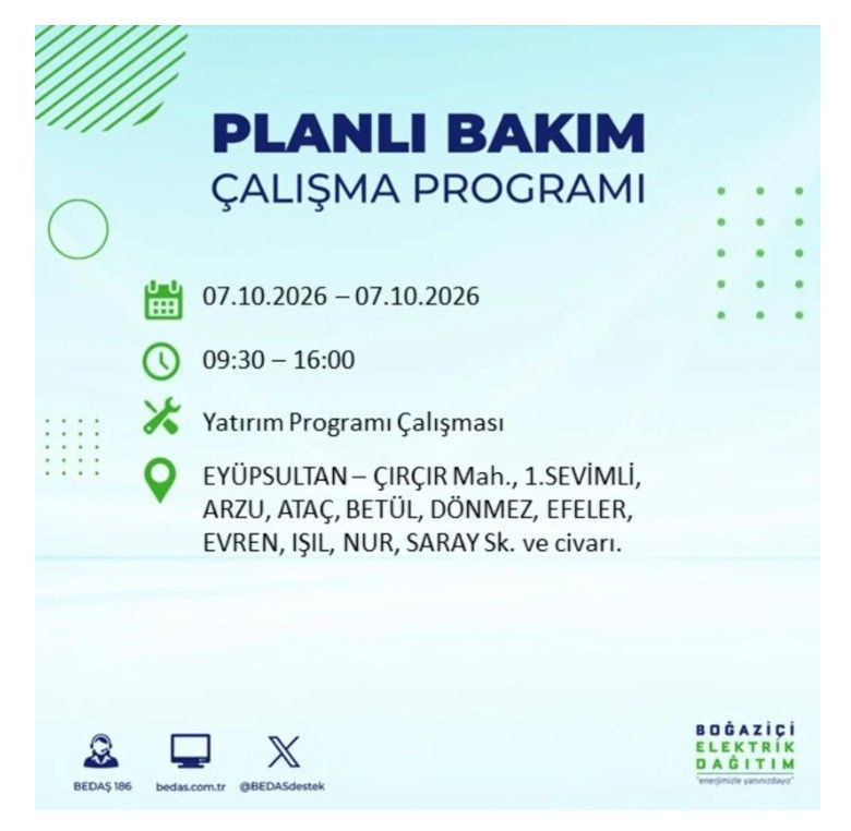 İstanbul’un 25 ilçesi bugün karanlığa gömülecek. İlçe ilçe saat saat duyuruldu - Resim: 39