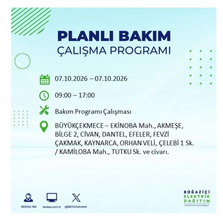 İstanbul’un 25 ilçesi bugün karanlığa gömülecek. İlçe ilçe saat saat duyuruldu - Resim: 23