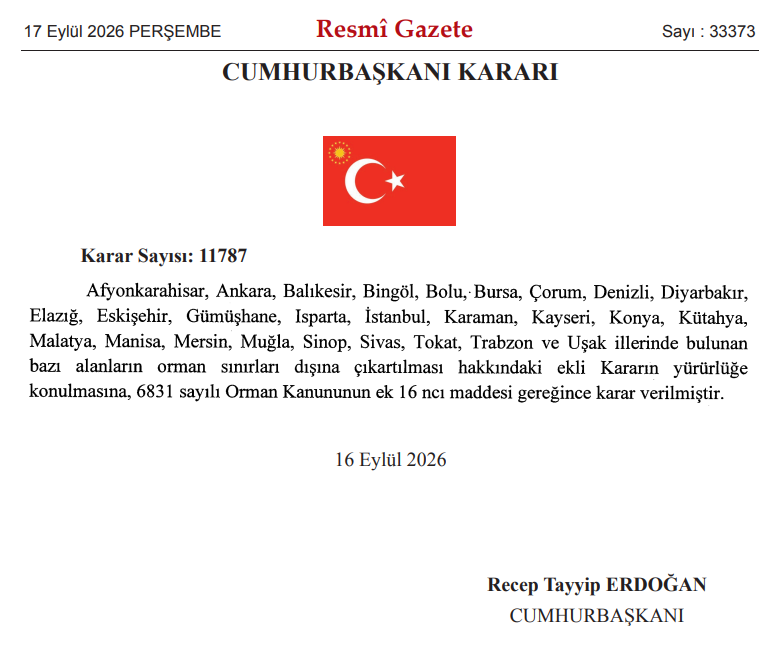 27 ilde bazı alanlar orman sınırları dışına çıkarıldı - Resim : 2