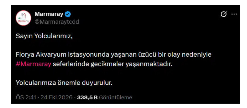 Marmaray'da aynı g&uuml;n iki acı olay: Florya Akvaryum ve Atak&ouml;y'de yaşandı - Resim : 1