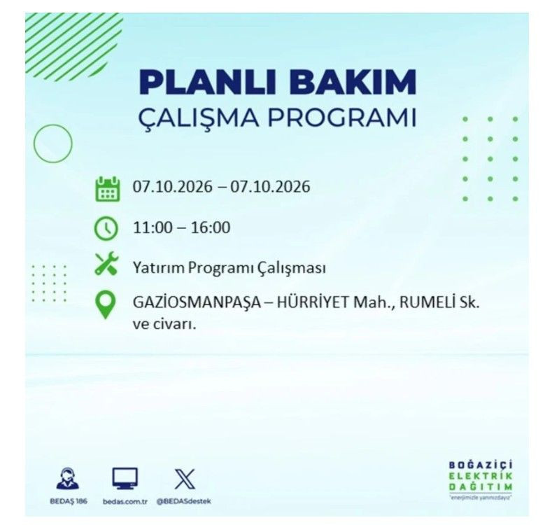 İstanbul’un 25 ilçesi bugün karanlığa gömülecek. İlçe ilçe saat saat duyuruldu - Resim: 43
