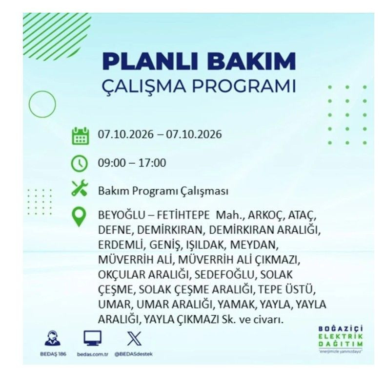 İstanbul’un 25 ilçesi bugün karanlığa gömülecek. İlçe ilçe saat saat duyuruldu - Resim: 20