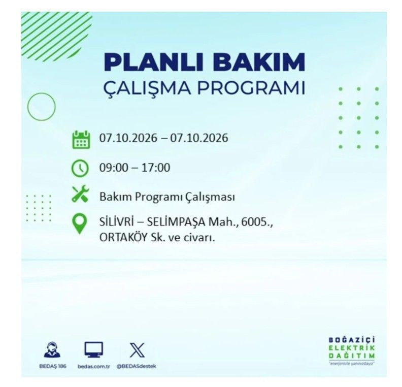 İstanbul’un 25 ilçesi bugün karanlığa gömülecek. İlçe ilçe saat saat duyuruldu - Resim: 53