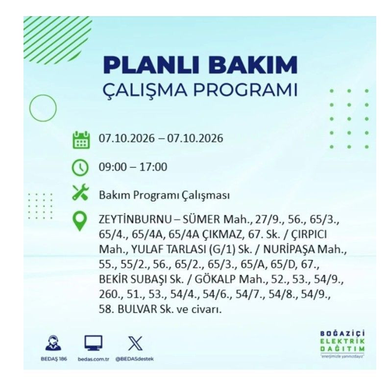 İstanbul’un 25 ilçesi bugün karanlığa gömülecek. İlçe ilçe saat saat duyuruldu - Resim: 58