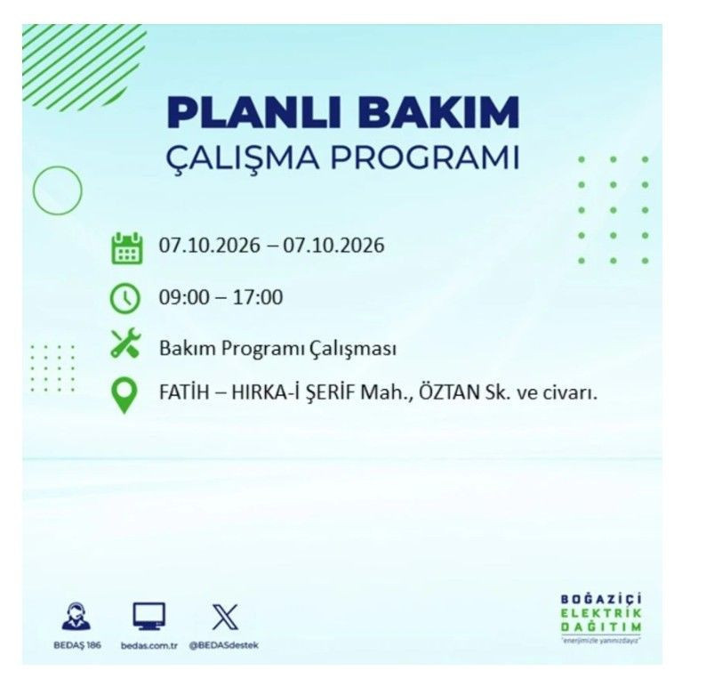 İstanbul’un 25 ilçesi bugün karanlığa gömülecek. İlçe ilçe saat saat duyuruldu - Resim: 41