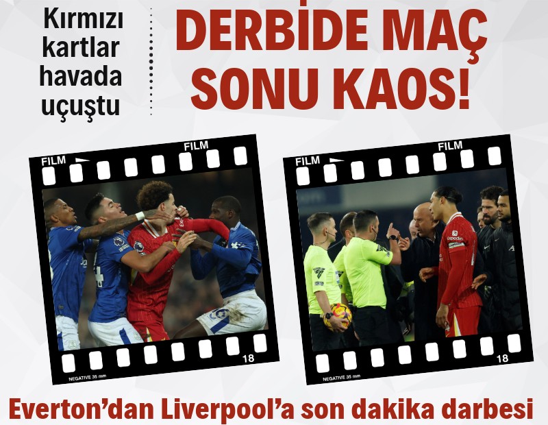 Everton’dan Liverpool’a son dakika darbesi: Derbide maç sonu kaos! Kırmızı kartlar havada uçuştu