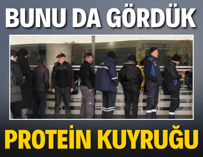 Protein almak için kuyruğa giriyorlar!