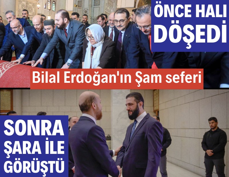 Bilal Erdoğan'dan Şam turu: Önce halı döşedi, sonra Şara ile görüştü